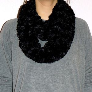 Black fuzzy scarf